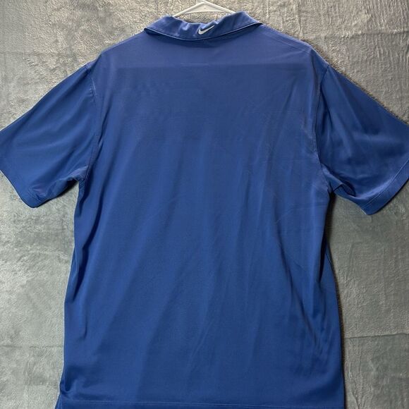 Nike Golf Blue Button Up Textured Print Detail Collared Polo Size Medium - Picture 10 of 10
